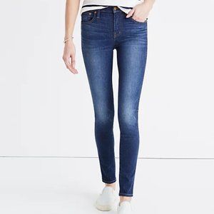 Madewell 9" High Riser Skinny Skinny Raw Hem Distressed Jeans